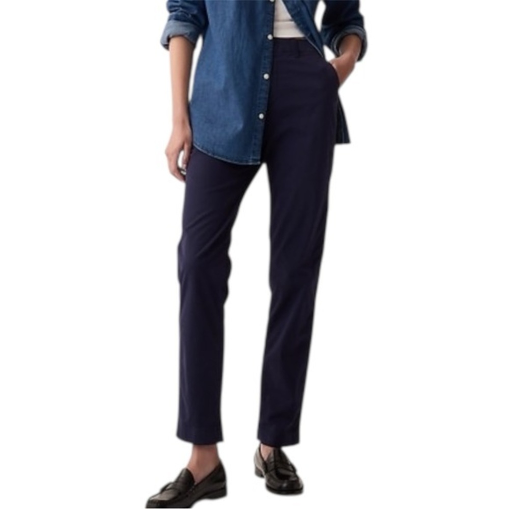 GAP Mid-Rise Downtown Khakis Navy Blue 6R Tailored